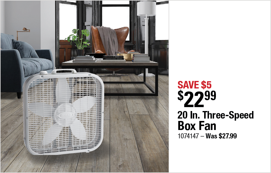 20 In. Three-Speed Box Fan